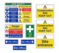 9 Piece Construction Site Safety Sign Starter Pack - Building Signs