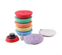 9-Piece Detailing Sponge Kit for Vehicles Featuring Wool and Foam Pads Sized for 80mm Backing Plates on Rotary and Dual Action Polishers