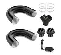 9-Piece Diesel Auxiliary Heater Accessories, Hot Air Hose 75 mm Y Pipe Set