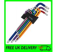 9 Piece Extra Long Soft Touch Colour Coded Torx Key Set [BS15302] T10 to T50