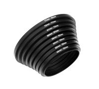 9-Piece Filter Adapter Set, 9-Piece Step Up Rings Set Compatible with Canon Nikon Sony Sigma Tamron, Camera Lens Filter Metal Step Up Rings 37-49-52-55-58-62-67-72-77-82 mm