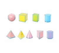 9 Piece Folding Geometric Shapes Set - 3D Math Manipulatives for Kindergarten & Elementary School