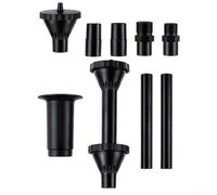 9 Piece Fountain Nozzle Kit With Three Spray Patterns For Garden Ponds And Outdoor Water Features Black Plastic Adjustable Sprayer Set With Extension Tubes And Adapters For Aquariums