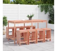 (natural douglas) vidaXL Garden Bar Set Outdoor Bar Table Set Bar Stool 9 Piece Solid Wood Pine