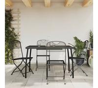 (110 cm table length/ 5 piece) vidaXL Garden Dining Set Outdoor Table and Chair Set Anthracite Metal Mesh