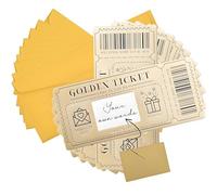 9 Piece Golden Surprise Card Kit 3 Envelopes + 3 Scratch-Off Cards + 3 Stickers, DIY Message Reveal Cards for Birthdays/Valentines/Christmas, Romantic Gift Set for Her/Wife/Girlfriend