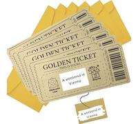 9 Piece Golden Ticket Scratch Off Card- 3 Envelopes + 3 Surprise Card + 3 Stickers, DIY Message Reveal Cards for Birthdays/Valentines/Christmas, Romantic Gift Set for Her/Wife/Girlfriend