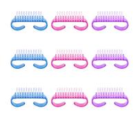 9 piece handle nail brush, plastic hand brush, nail scrubber cleaning brush, hand beauty brush, mini brush head, suitable for nails, pet teeth