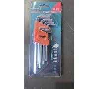 9 Piece Hex Key Set Allen Keys Metric Sizes - Durable Steel L-Shaped Allen Wrench Set with Ball End for DIY, Furniture Assembly & Bicycle Repair