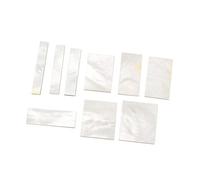 9-Piece Ivory-Toned Mother of Nacre Guitar Inlay Material Set, Rectangle Shell, for DIY Crafting & Jewelry Making