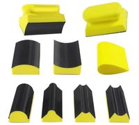 9 Piece Kit for Wood Hand Sanding Block Set, Contoured Profile with Hook and Loop Sanding Pad Hook Backing, Polyurethane Foam, for Woodworking Furniture Restoration, Auto Paint and Craft