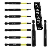 9 Piece Long Hexagonal Head Allen Wrenches Drill Bit Set 1/4Inch Shank Tip Screwdriver Bit In Metric Size Alloys Steel