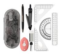 9 Piece Maths Set with Compass, Protractor and Ruler in Case