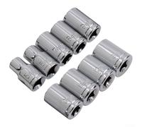 9-Piece Metric Socket Set /4 Inch Drive Hex Bit Sockets 5mm to 13mm Carbon Steel Nut Removal Tool Kit for Wrench Ratchet Power Drill