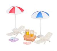9-Piece Miniature Beach Decor Set: Fun Accessories for Dollhouses & Cakes!