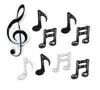 9 Piece Music Note Foil Balloon Set, 18 Inch Treble Clef and Black Silver Balloons for Music Themed Party, Concert, Band Recitals, School Events