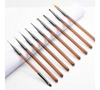 9-Piece Nail Art Brushes Set, Nail Design Tools Kit with Acrylic Nail Brush, Gel Brush, Nail Pen, Manicure Tools for Salon and Home Use, Suitable for Professionals and Beginners