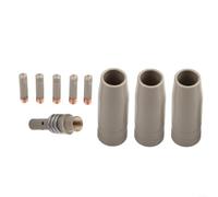 9-Piece Non-Stick Coated MIG Welding Tip Set for 15AK Torches, Red Copper Contact Points and Nozzles with Holder, 0.6mm to 1.2mm Sizes for and Fabrication Tasks(1.0mm)