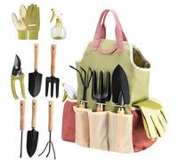9 Piece Outdoor Planting Gear with Sustainable Materials and Storage Option Compact Gardening Accessories