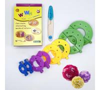 9 Piece Pom Pom Maker Kit with 4 Sizes Pom Pom Makers and Mini Scissors for Making DIY Doll Clothes Hat Decorations and Handmade Home Decor Accessories