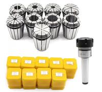9-Piece Precision ER32 Collets MT3 M12 Collet Chuck 2-20 mm Spring Collet Set in Box for CNC Engraving Machine and Milling Turning Tool