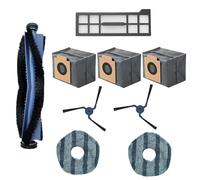 9-Piece Robot Vacuum Accessories Kit with 3 Dust Bags, 2 Mop Pads, 2 Side Brushes, 1 Main Brush, and 1 HEPA Filter - Compatible with X10 Pro Omni Robot Vacuum