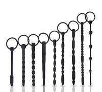 9-Piece Silicone Urethral Plug Set for Men, Catheter Training Kit with Graduated Beads & Sounds, Prostate Massager for Beginners to Experts