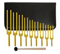 9-Piece Solfeggio Tuning Fork Set with Silicone Hammer & Carrying Bag - DNA Repair & Sound Therapy Healing Tools for Balance & Wellness