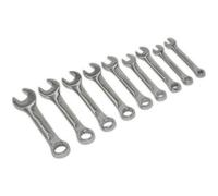 9-Piece Stubby Short Handled Combination Spanner Set - 12 Point Metric Open Head Tools