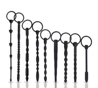 9-Piece Urethral Plug Set for Men, Silicone Catheter Training Kit with Graduated Beads & Sounds, Male Urethral Stimulation & Prostate Massager, Beginner to Advanced