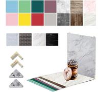 9 Pieces 18 Patterns 61 x 61 cm Double-Sided Photography Background Boards Waterproof Reusable Photo Backdrops for Product Food Jewelry Cosmetics Props