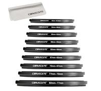 9 pieces (82 ~ 40.5 mm) filter ring adapter set, for all brands step-down ring set, UV ND CPL 82-77 mm/77-72 mm/72-67 mm/67-62 mm/62-58 mm/58-55 mm/55-52 mm/52-49 mm/49-40.5 mm + 1 piece lens cleaning