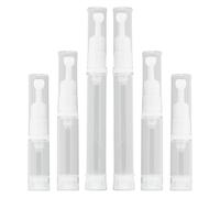 9 Pieces Airless Pump Jar Refillable Airless Pump Bottles Travel with Massage Tip Eye Gel Cream Container Flat for Lotion Toiletries Liquid Toner Sample (5ml 10ml 15ml)