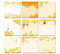 9 Pieces Bee Sticky Notes 3x3 Inch Cute Bee Note Pads Adesive Bee Memo Notes for School Office Home Supplies Students Teachers Gift