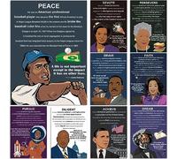 9 Pieces Black History Posters African American Inspirational Wall Art 16x11inch Posters for Middle School and High School Classroom Library Office or History Classroom Decorations or Homeschool