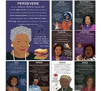 9 Pieces Black History Posters Black Women Inspirational Quote Wall Art Posters for Middle School and High School Classroom Library Office or History Classroom Decorations or Homeschool Supplies