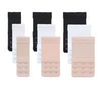 9 Pieces Bra Extenders 3 Hooks,Bra Extender,Bra Strap Extender,Bra Extenders 2 Hooks,Bra-extenders,3 Rows,Soft,Stretchy(Black,White,Skin Tone)