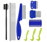 9 Pieces Cat Dog Flea Combs Dog Eye Stain Remover Combs Pets Grooming Comb Dog Tear Stain Comb for Dogs Gently Removing Eye Mucus and Crust