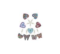 9 Pieces DIY Diamond Painting Keychain Butterfly and Love Heart Diamond Painting Kits 5D Full Drill Diamond Painting Key Rings for Women Girls Bag