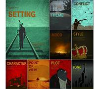 9 Pieces Elements of Novel Posters Literature Art Prints English Language and Literature Posters for Middle School and High School Classroom Library Office or English Classroom Decorations or