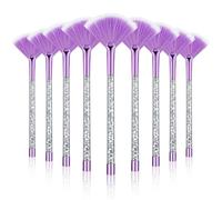 Maitys 9 Pieces Facial Brushes Fan Mask Brushes, Soft Facial Applicator Brushes Tools for Peel Glycolic Mask Makeup for Mud Cream (Purple, Silver)