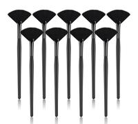 9 Pieces Facial Fan Mask Brushes, Soft Facial Applicator Brushes Tools for Peel Glycolic Makeup for Mud Cream(Full Black)