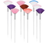 9 Pieces Facial Fan Mask Brushes, Soft Facial Applicator Brushes Tools for Peel Glycolic Makeup for Mud Cream(Multicolor)
