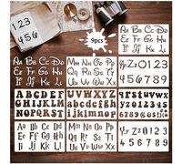 9 Pieces Letter Stencils Template 6 x 10 Inch Reusable Halloween Vintage Numbers Stencils, Retro Magic Alphabet Stencils for Notebook, Journal, Diary, Scrapbook Decor (Magic Letter)