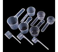 9 Pieces Measuring Spoons, 5ml, 7.5ml, 10ml, 15ml, 20ml, 25ml, 30ml, 35ml, 50ml Reusable Protein Powder Scoop, Measuring Spoons for Washing, Coffee, Milk, Cereal Powder, Measuring Dose Scoop