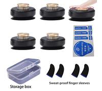 9 Pieces Mobile Phone Game Joystick Kits, 5 Touch Screen Game Control Joypad PUBG Trigger and 4 Gaming Finger Sleeves, Mobile Game Controller with Anti-Sweat Thumb Sleeves for Phones Tablets