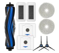 (9 Pieces) N30 Omni Replacement Parts Compatible with ECOVACS DEEBOT N30 Omni/ N30 Pro Omni Robot Vacuum, 1 Roller Brush, 2 Side Brushes, 2 Dust Bags, 2 HEPA Filters, 2 Mop Pads, Accessories Kit