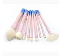 9 Pieces Of Gradual Color Handle Makeup Brush Set, Eye Brush, Foundation and Makeup Belt, PU Bucket