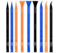 9 Pieces Plastic Scraper, Non-Scratch Carbon Fiber Scraper Tool Multi-Purpose Label Scraper Cleaning Tool for Tight Spaces Kitchen Crevices Food Paint Dirt Labels Oil Stains (3 Colors)