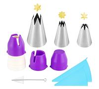 9 Pieces Stainless Steel Pastry Nozzle for Cream with Cotton Pastry Bag Cake Decoration Piping Kits Dessert Decorator Cake Decorating Tool